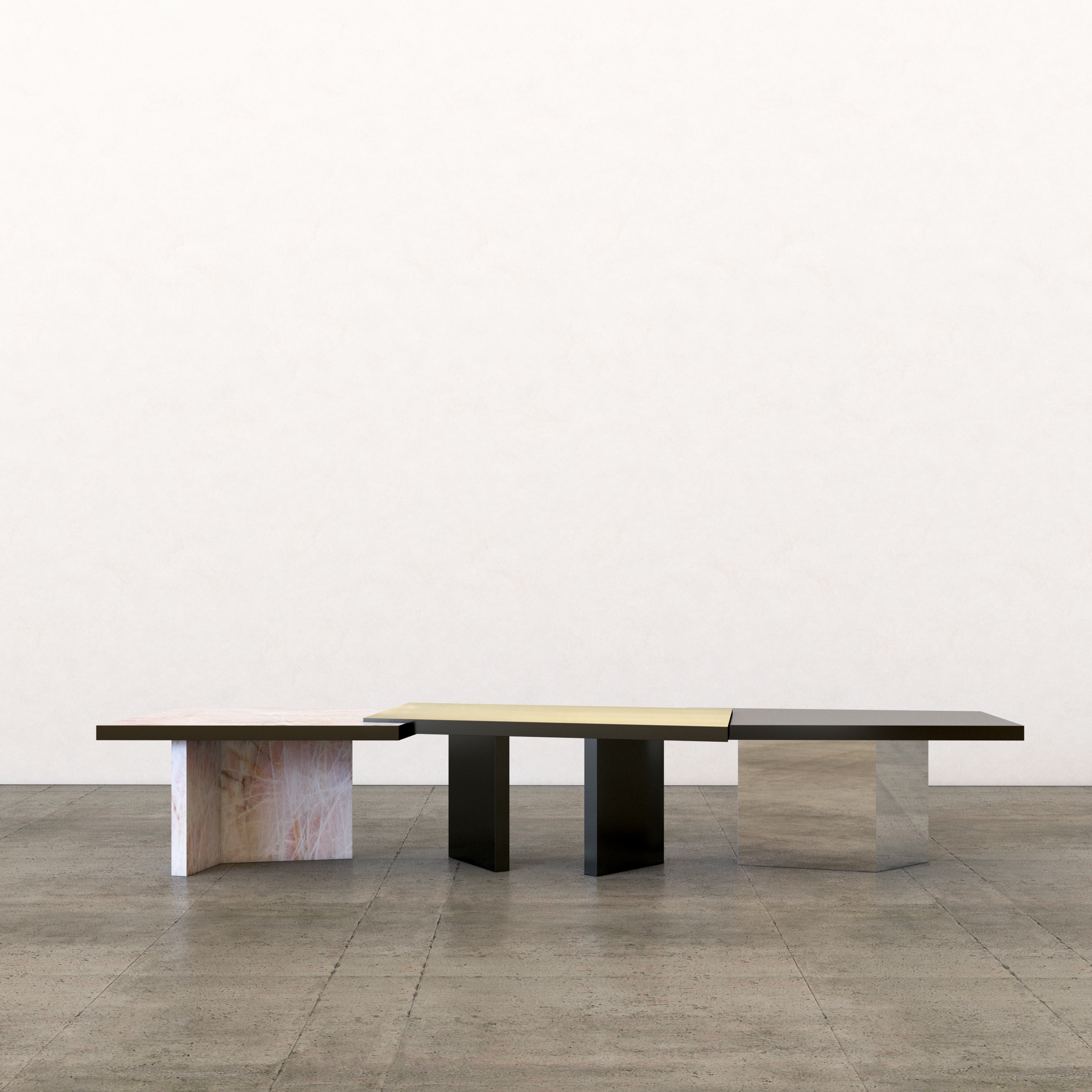 STRATO_TABLE_RIFLESSI_ROSA QUARTZ_MIRROR AND BLACK STAINLESS STEEL_BRASS_1